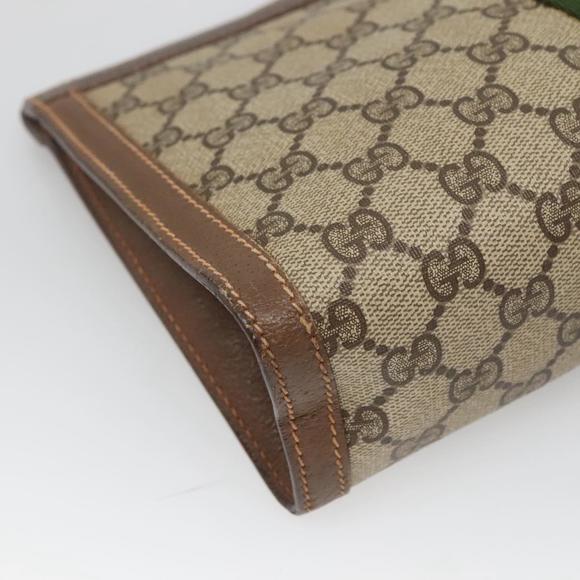 GUCCI GG Supreme Web Sherry Line Clutch Bag PVC Beige 89 01 002 Auth BA2440 - Picture 16 of 16